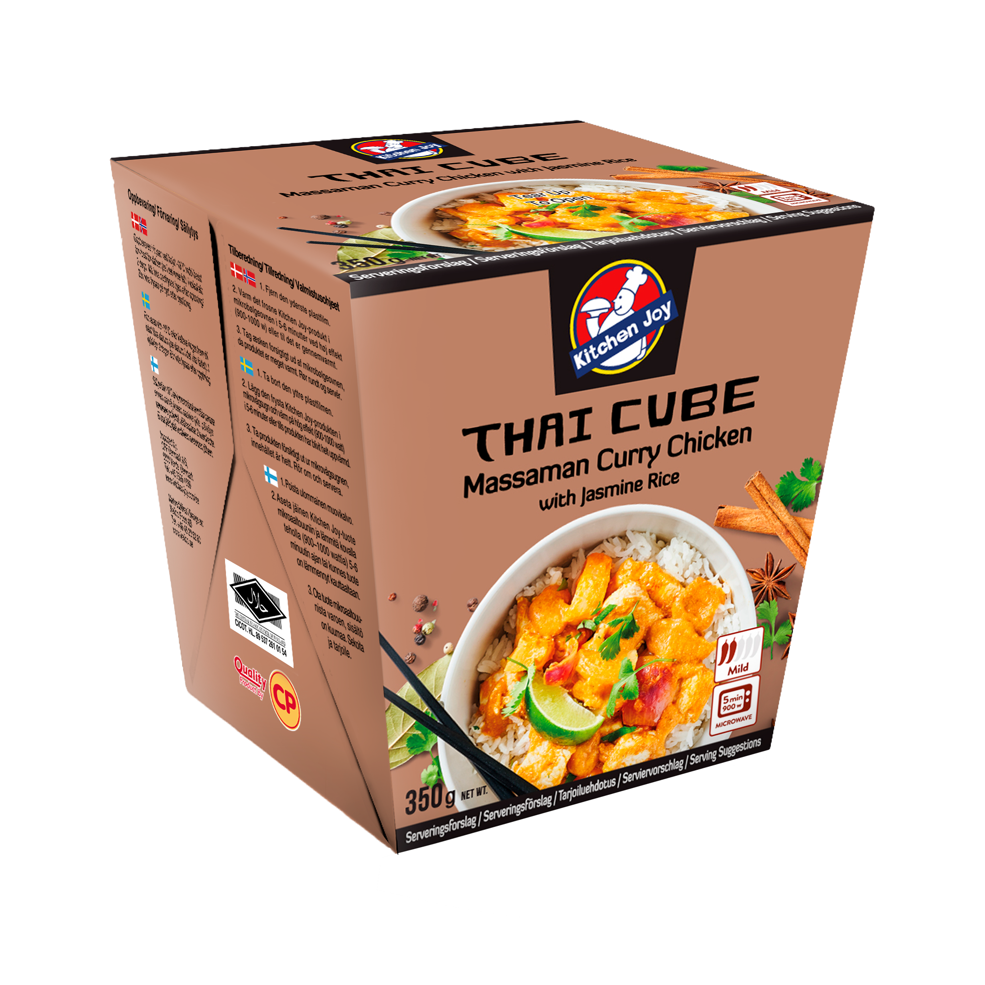 350g Kitchen Joy Thai-Cube Massaman Curry Chicken with Jasmine Rice, frozen  meal